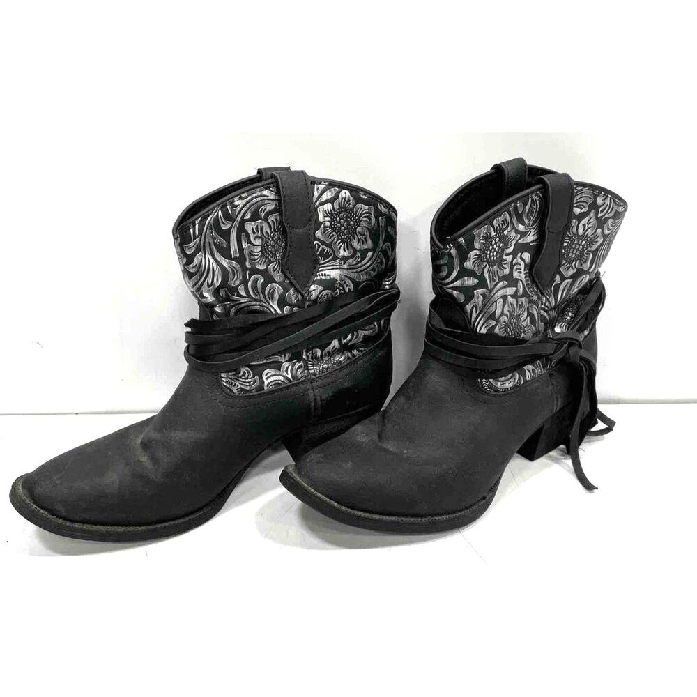 Dingo Black Boots Lotta Drd0157 Synthetic Pull-on 6.5m